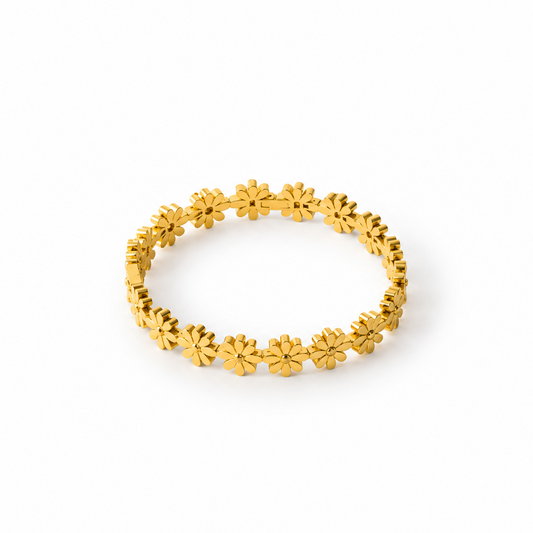 Daisy Flower Chain Bracelet – 18K Gold Plated Demi-Fine
