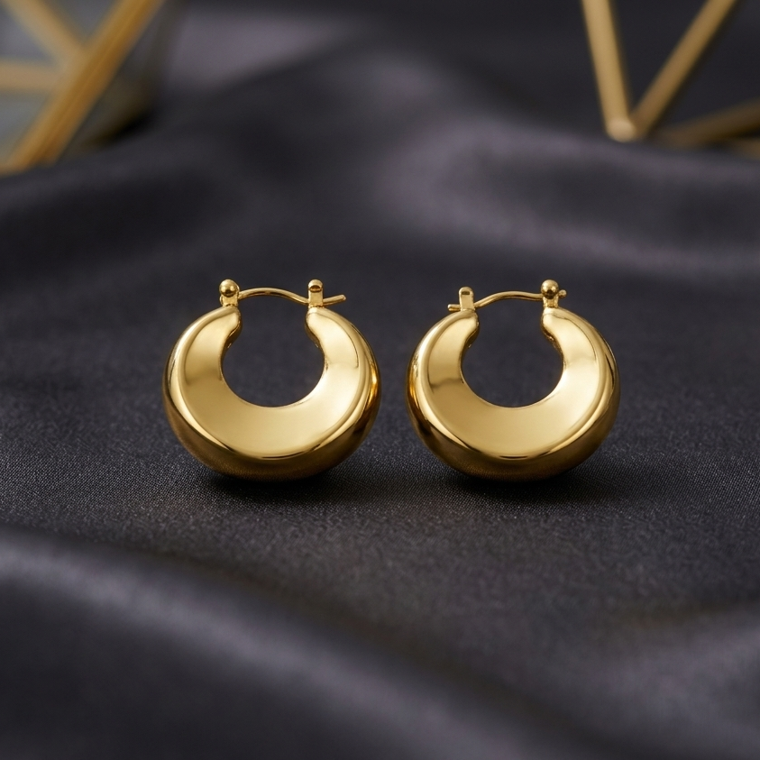 Classic Bold Hoop Earrings – 18K Gold Plated
