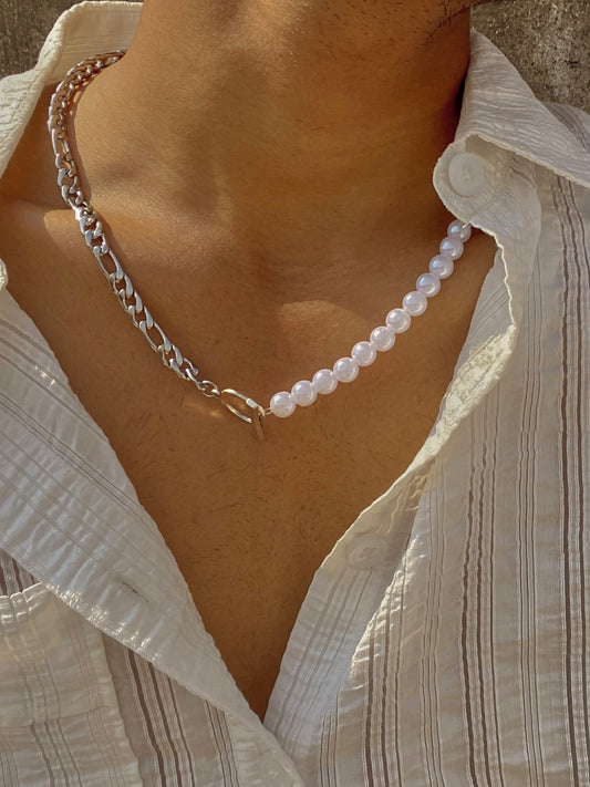 Half & Half Pearl Necklace