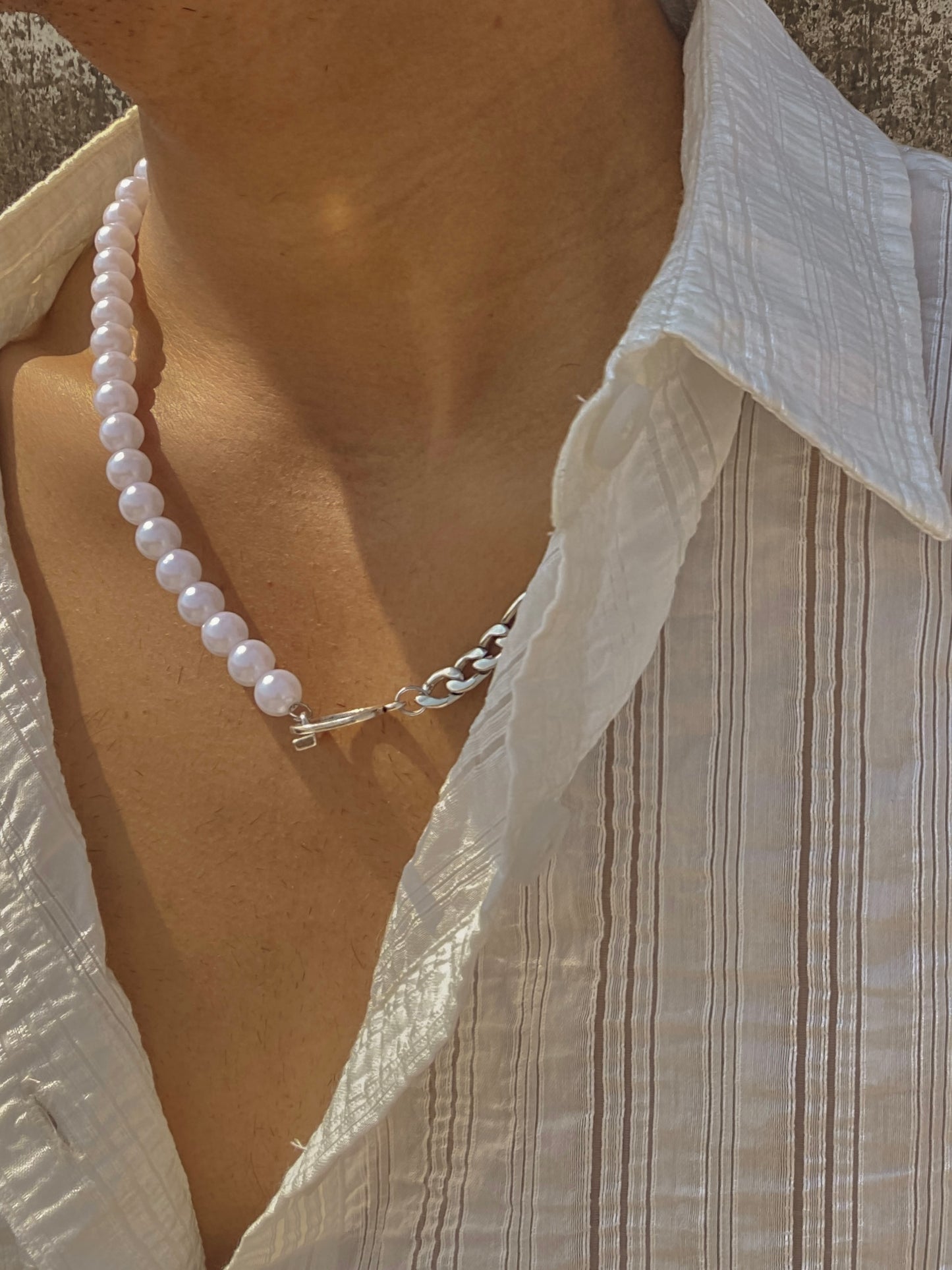 Half & Half Pearl Necklace