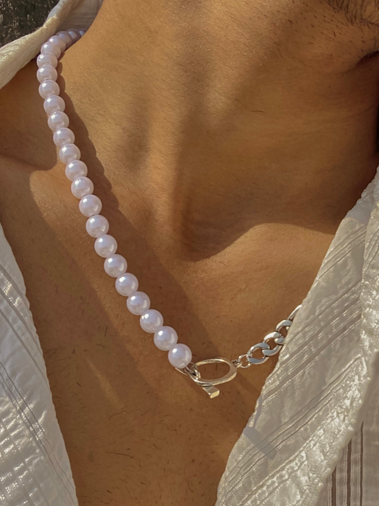 Half & Half Pearl Necklace
