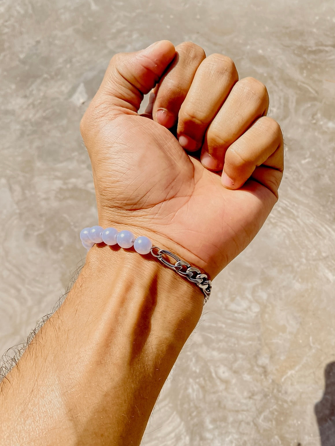 Half & Half Silver-Pearl Bracelet