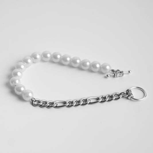 White Pearl Figaro Bracelet