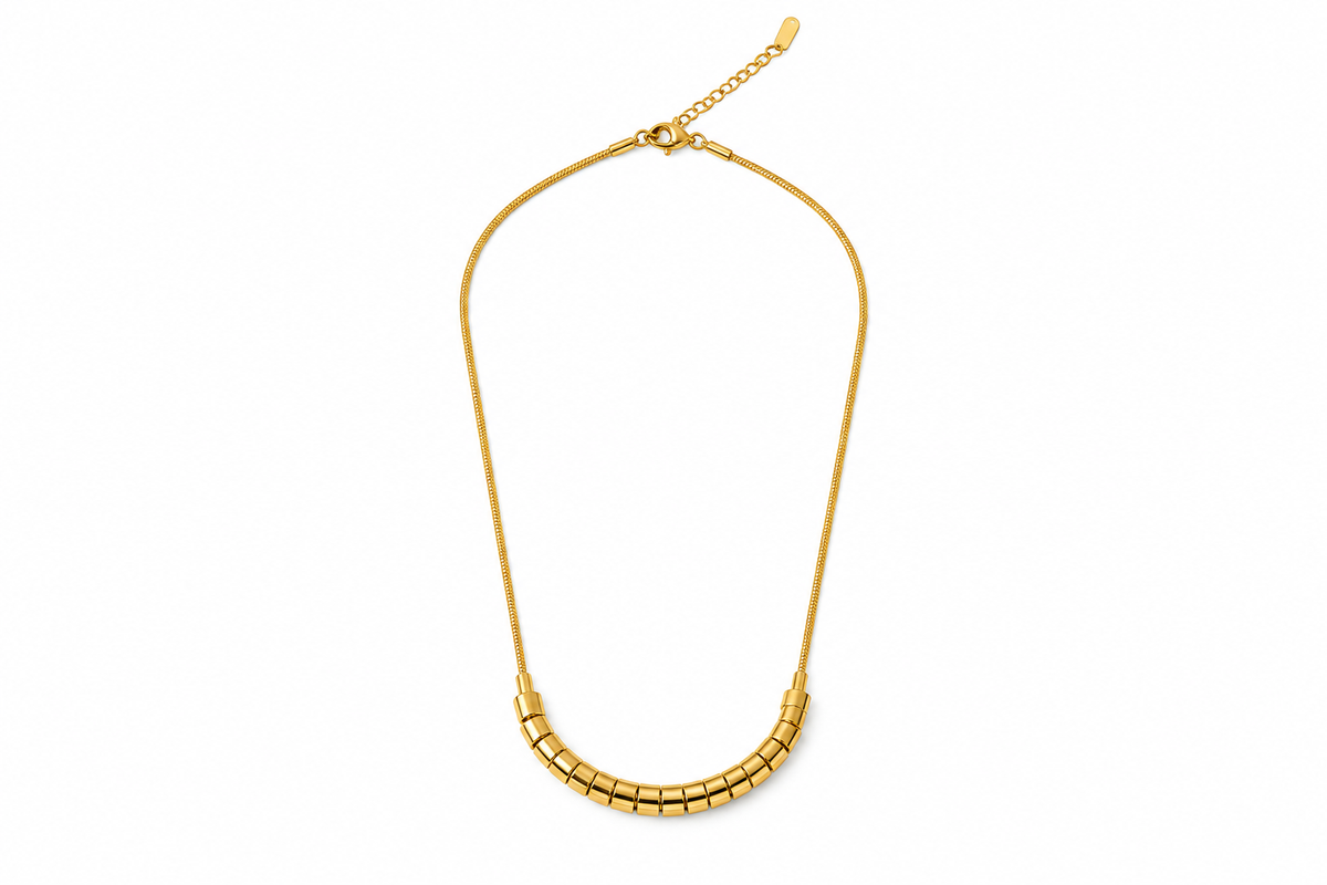 Golden Arc Sculptural Necklace