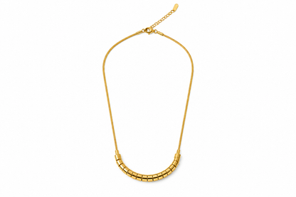 Golden Arc Sculptural Necklace