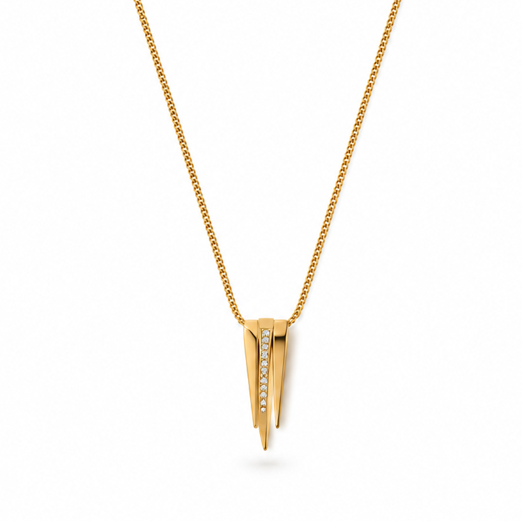 Golden Vela Crystal Pendant Necklace