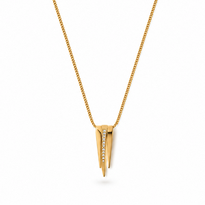 Golden Vela Crystal Pendant Necklace