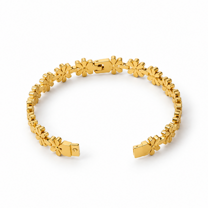 Daisy Flower Chain Bracelet – 18K Gold Plated Demi-Fine