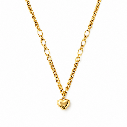 Golden Heart Link Necklace