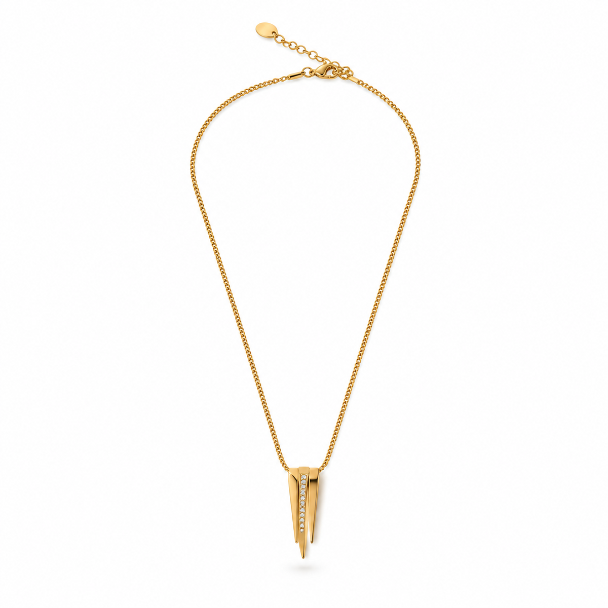 Golden Vela Crystal Pendant Necklace