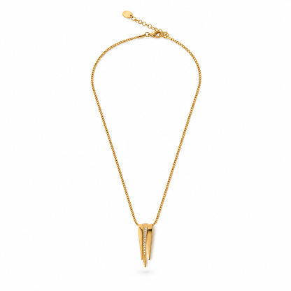 Golden Vela Crystal Pendant Necklace