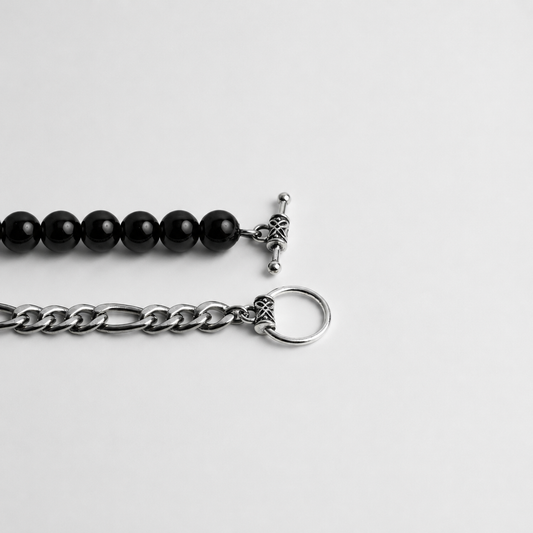 Black Pearl Figaro Bracelet