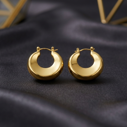 Classic Bold Hoop Earrings – 18K Gold Plated