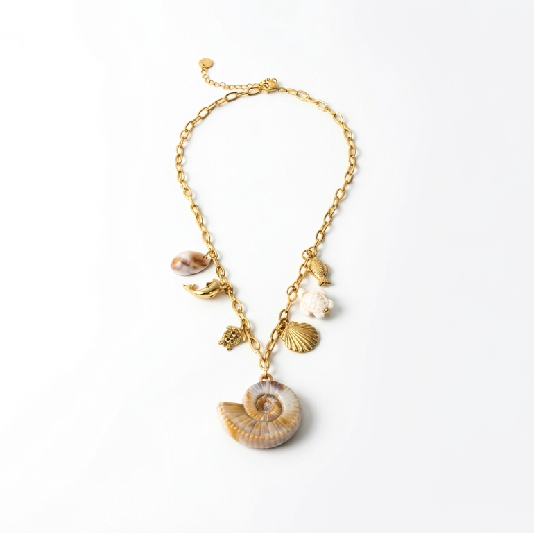 Golden Coastal Charm Necklace