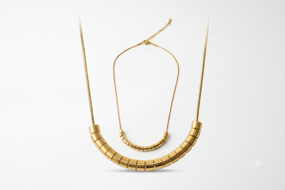Golden Arc Sculptural Necklace