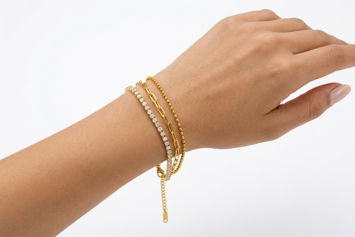 Triple Layer Gold Sparkle Bracelet
