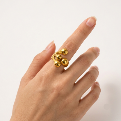 Sculptural Droplet Open Ring