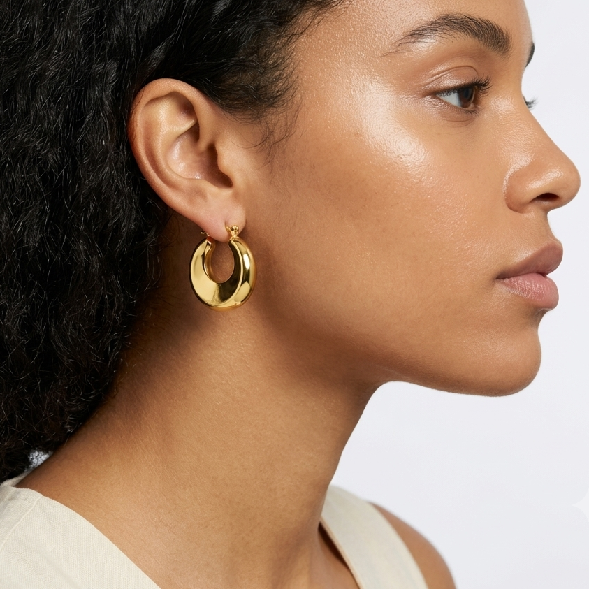Classic Bold Hoop Earrings – 18K Gold Plated