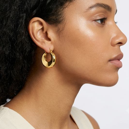 Classic Bold Hoop Earrings – 18K Gold Plated
