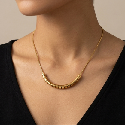 Golden Arc Sculptural Necklace