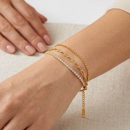 Triple Layer Gold Sparkle Bracelet