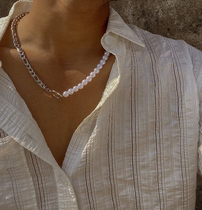 Half & Half Pearl Necklace