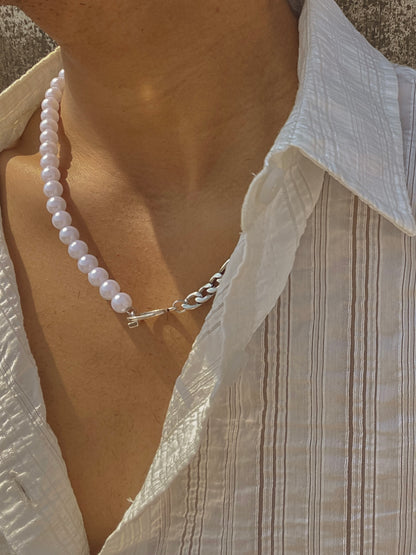 Half & Half Pearl Necklace