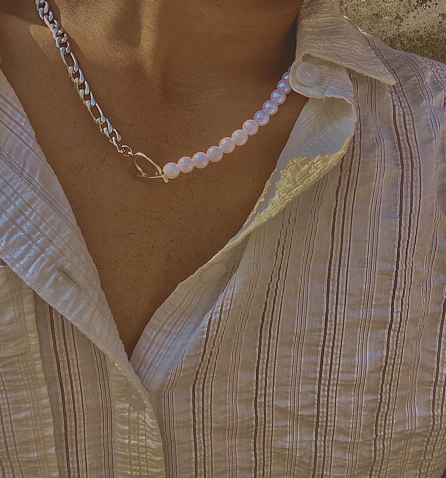 Half & Half Pearl Necklace