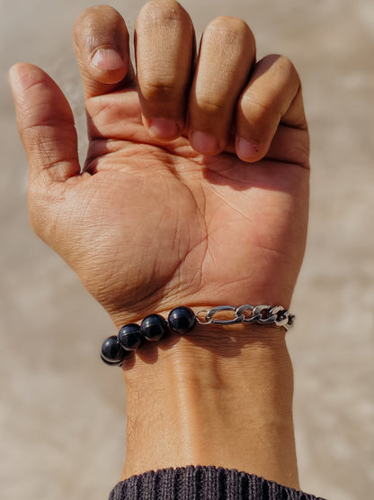 Half & Half Black beads Bracelet