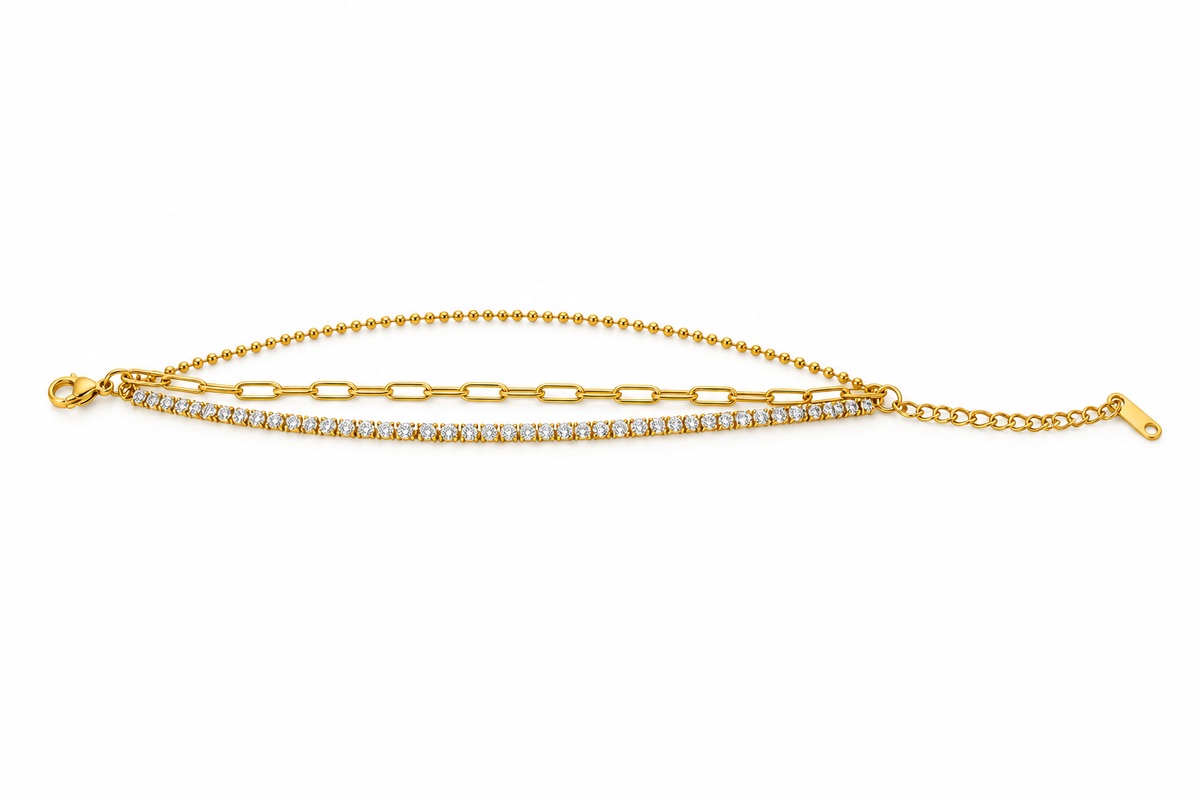 Triple Layer Gold Sparkle Bracelet