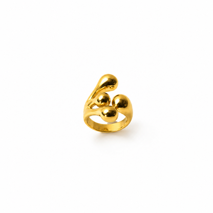 Sculptural Droplet Open Ring