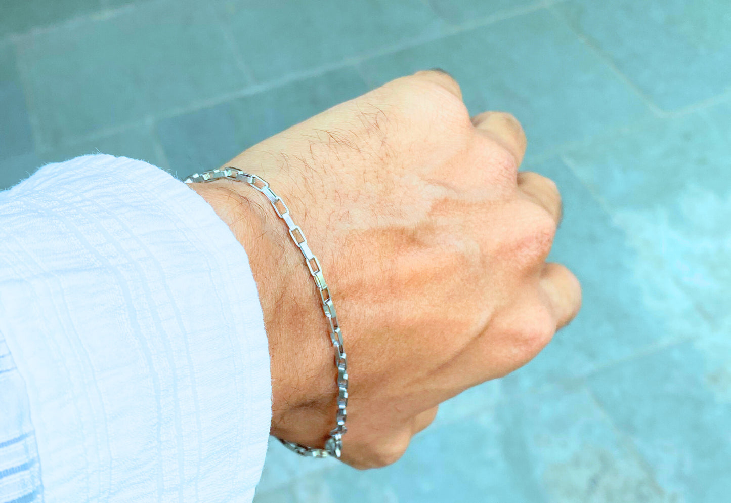 Block Chain Bracelet (Silver)